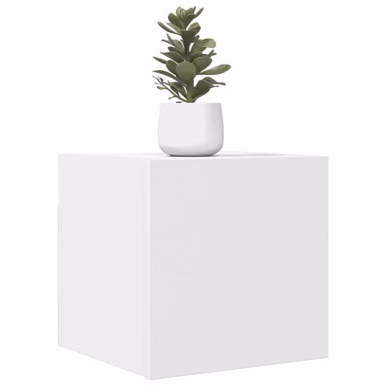 vidaXL Porta TV da parete moderno in legno bianco L: 30,5 cm, P: 30 cm, H: 30 cm