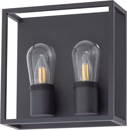 Applique da esterno Nowodvorski Lighting Margot II nera con vetro trasparente, IP54, per giardino e terrazza – 1