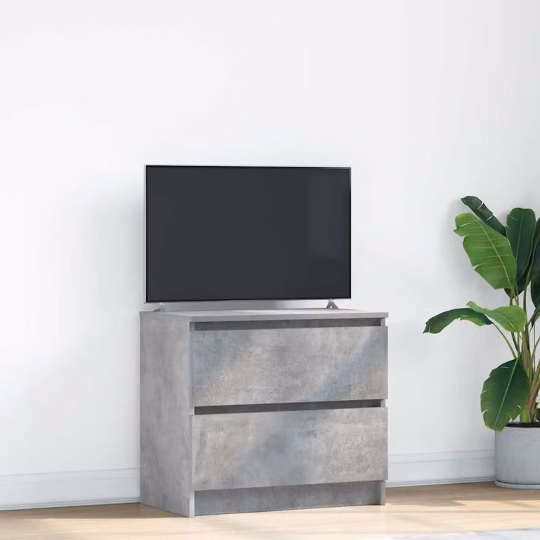 vidaXL Mobile Porta TV Grigio Cemento in Legno Multistrato L: 60 cm, P: 35 cm, H: 54 cm