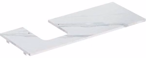 Geberit ONE Plaque de lavabo, découpe à gauche, pour lavabo à poser en forme de coupe, grès cérame, 120x2x47cm, 505.125.00.1, 505.125.00.1