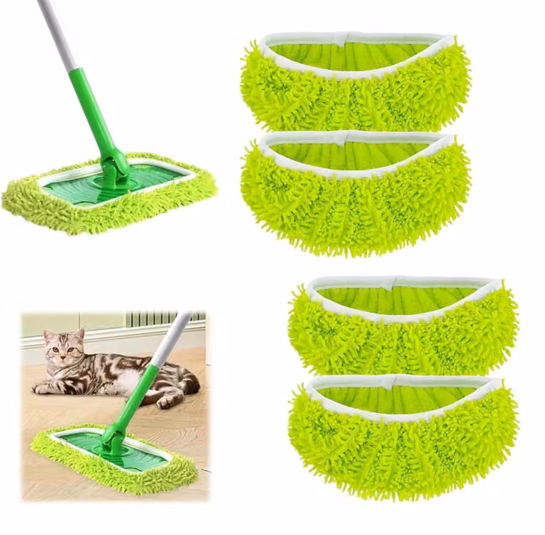 Confezione da 4 panni in microfibra riutilizzabili per mop a traino Swiffer