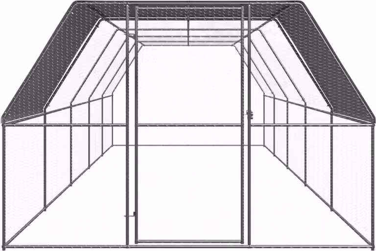 Pollaio per Esterni 3x10x2 m in Acciaio Zincato