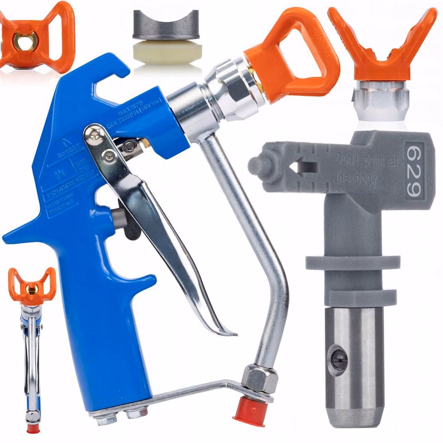 Rosfix Pistola per Verniciatura e Spatola Black Spray BS500+ UGELLO PER VERNICE AD ALTA PRESSIONE 629 PER L'APPLICAZIONE DELLA SPATOLA Ugello per Vern