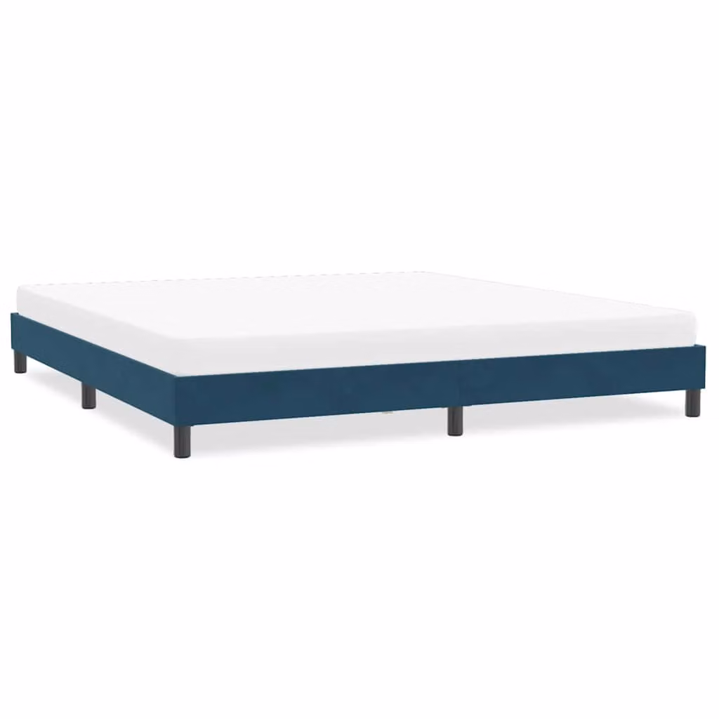 vidaXL Giroletto senza Materasso in Velluto Blu Scuro L: 203 cm, P: 213 cm