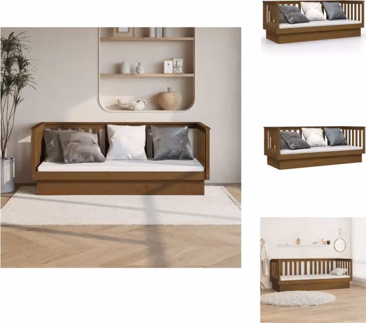 vidaXL Letto da giorno marrone miele 75x190 cm in legno di pino massiccio - Letti & Reti