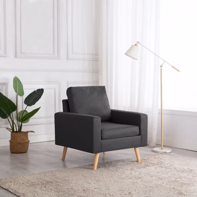 The Living Store poltrona in tessuto grigio scuro