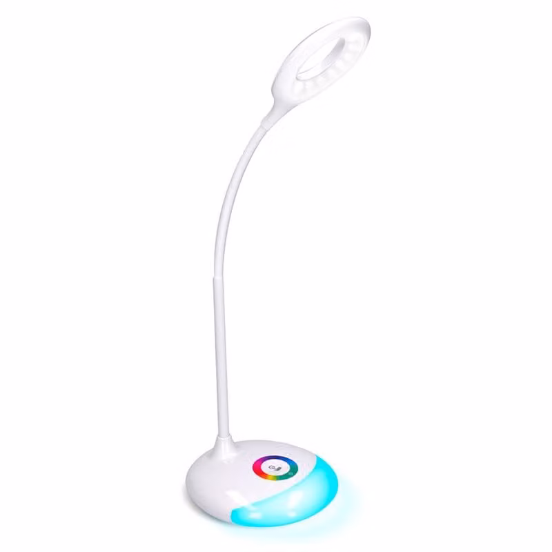 Solight Lampada da tavolo a LED ricaricabile, 5W, retroilluminazione RGB, dimmerabile, alimentazione USB