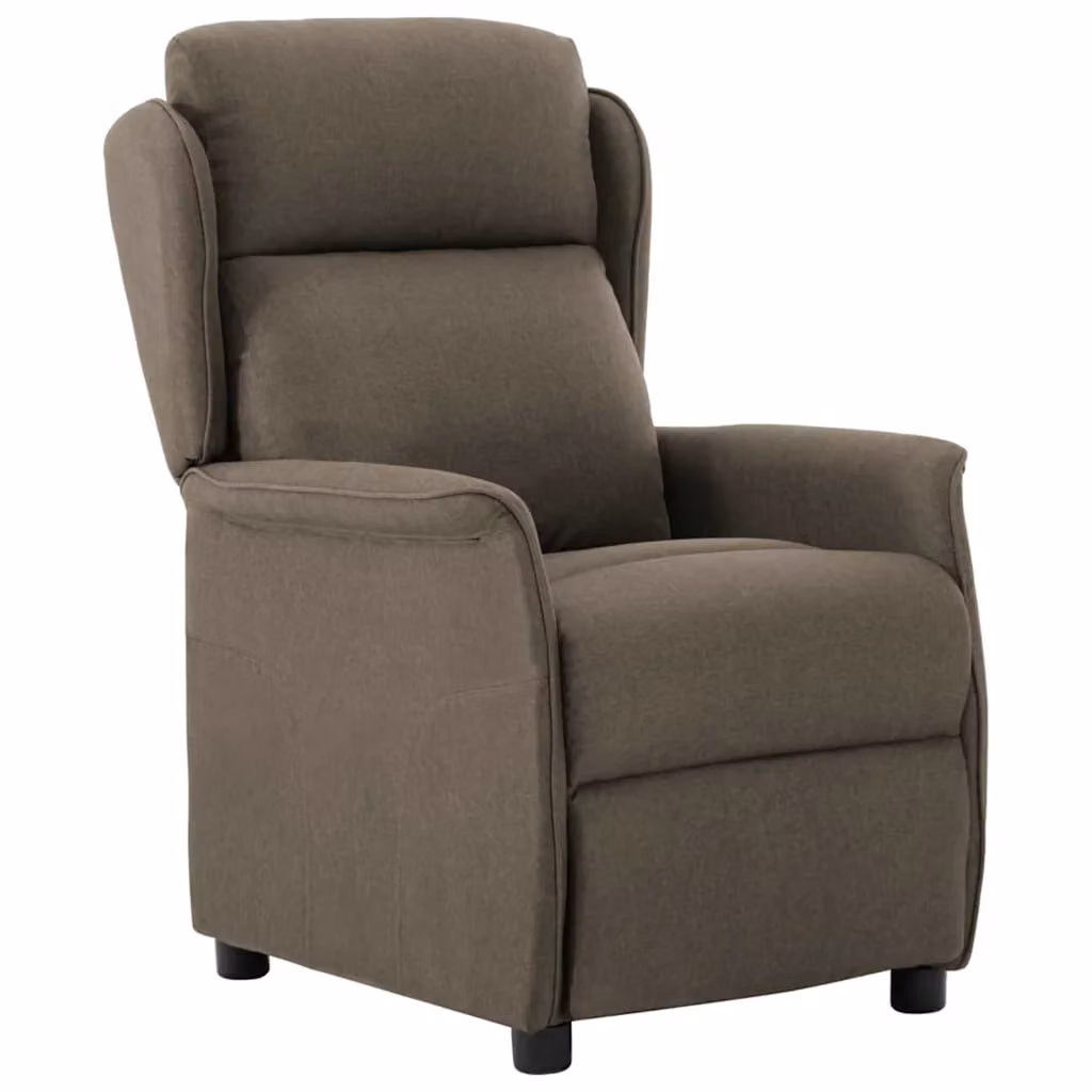 Poltrona reclinabile relax vidaXL Talpa in tessuto beige o grigio con braccioli e leva manuale