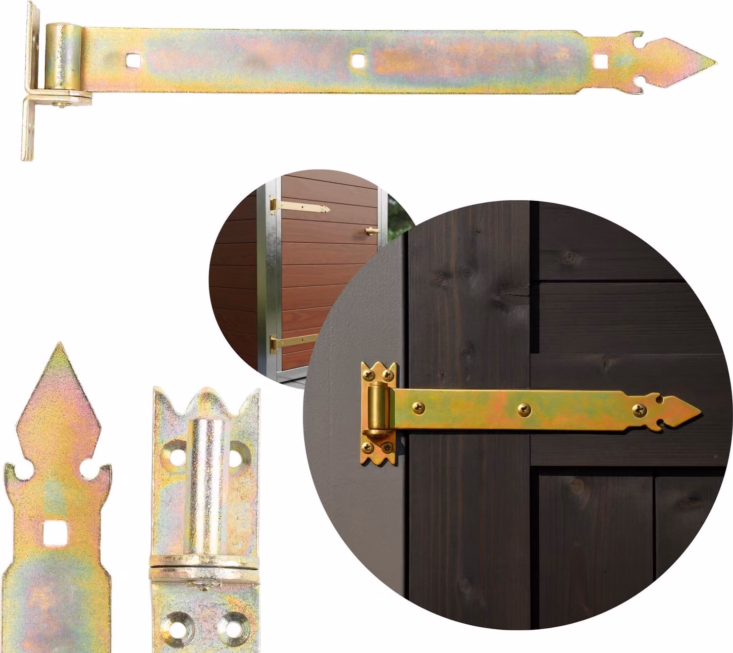 ADGO, cerniera decorativa, cerniera rustica, cerniera per porte esterne e interne, 400 mm zincata