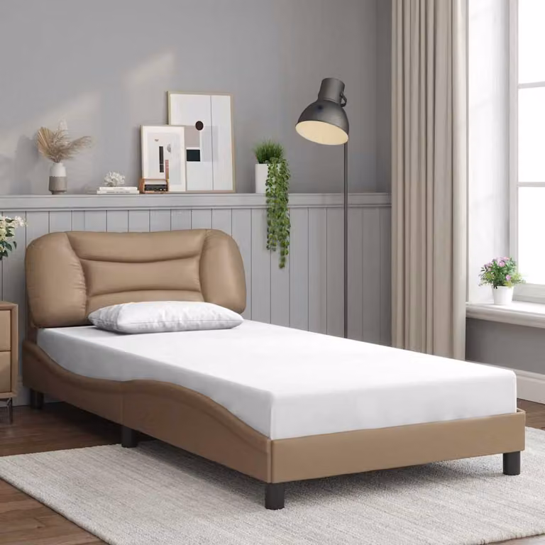 Giroletto senza materasso vidaXL Hvar color cappuccino in similpelle, L/P/H: 100 x 200 cm
