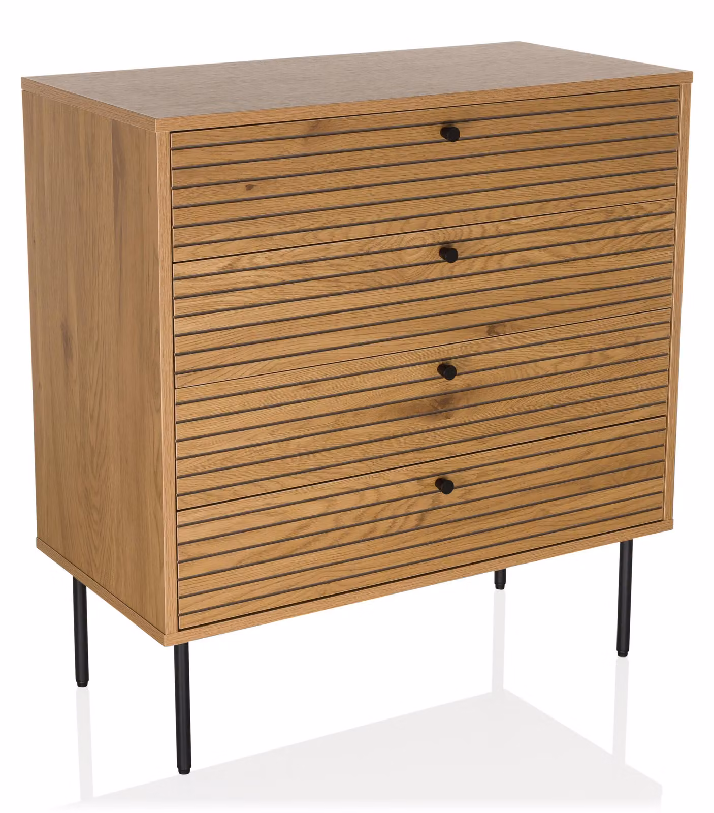 hjh LIVING Comodino a 4 cassetti LINNO K Credenza 85,0 x 80,0 x 40,0 cm