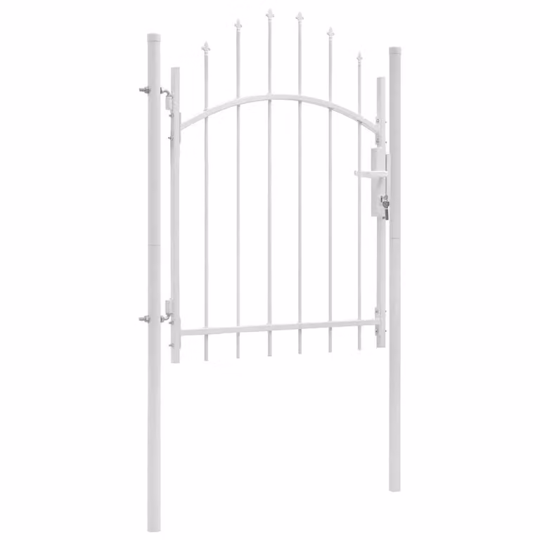 Cancello da giardino a battente vidaXL in acciaio bianco L: 1,00 m, H: 1,75 m