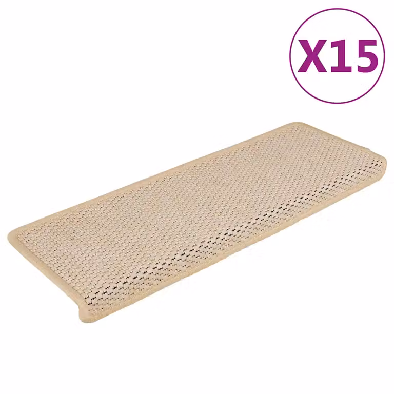 vidaXL Tappeti Autoadesivi Scale Aspetto Sisal 15 pz 65x21x4 cm Berber