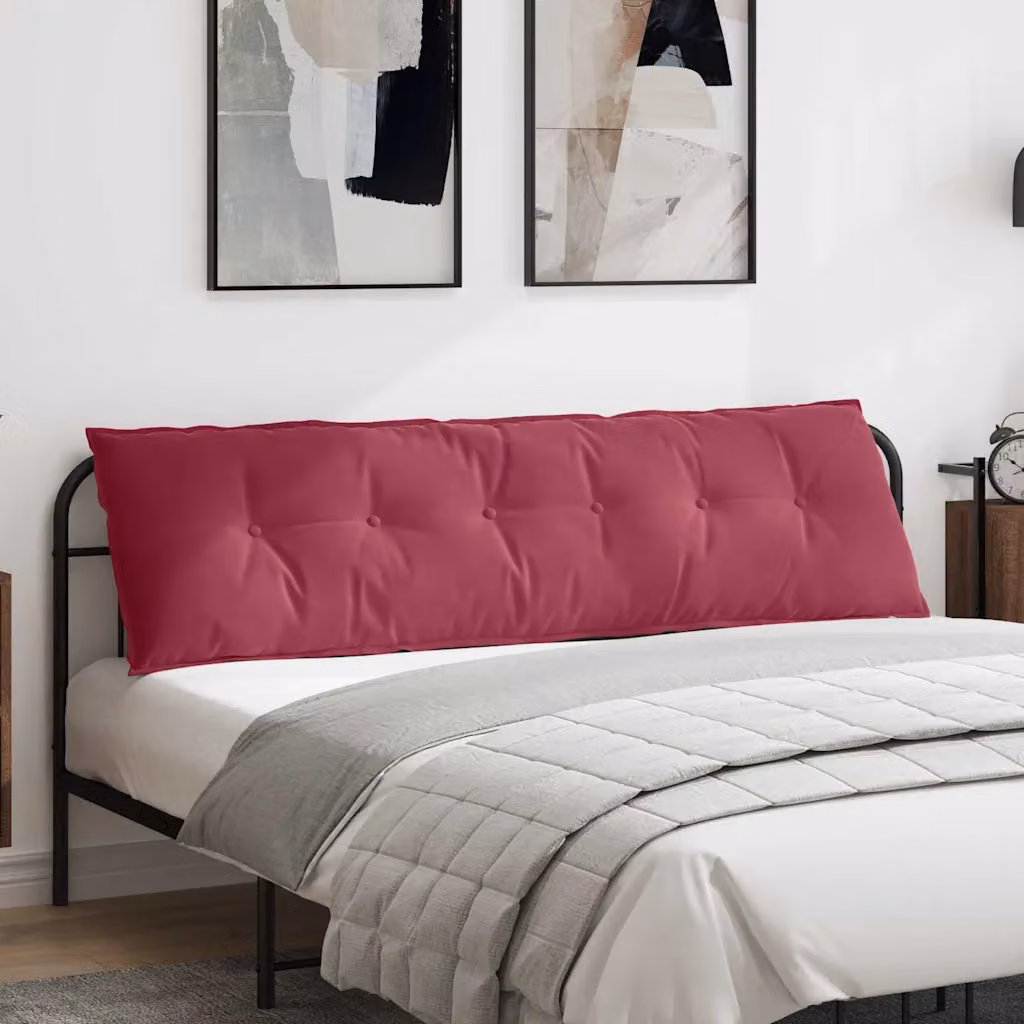 Cuscino per schiena ergonomico vidaXL in velluto a coste rosso, L 180 x P 50 cm