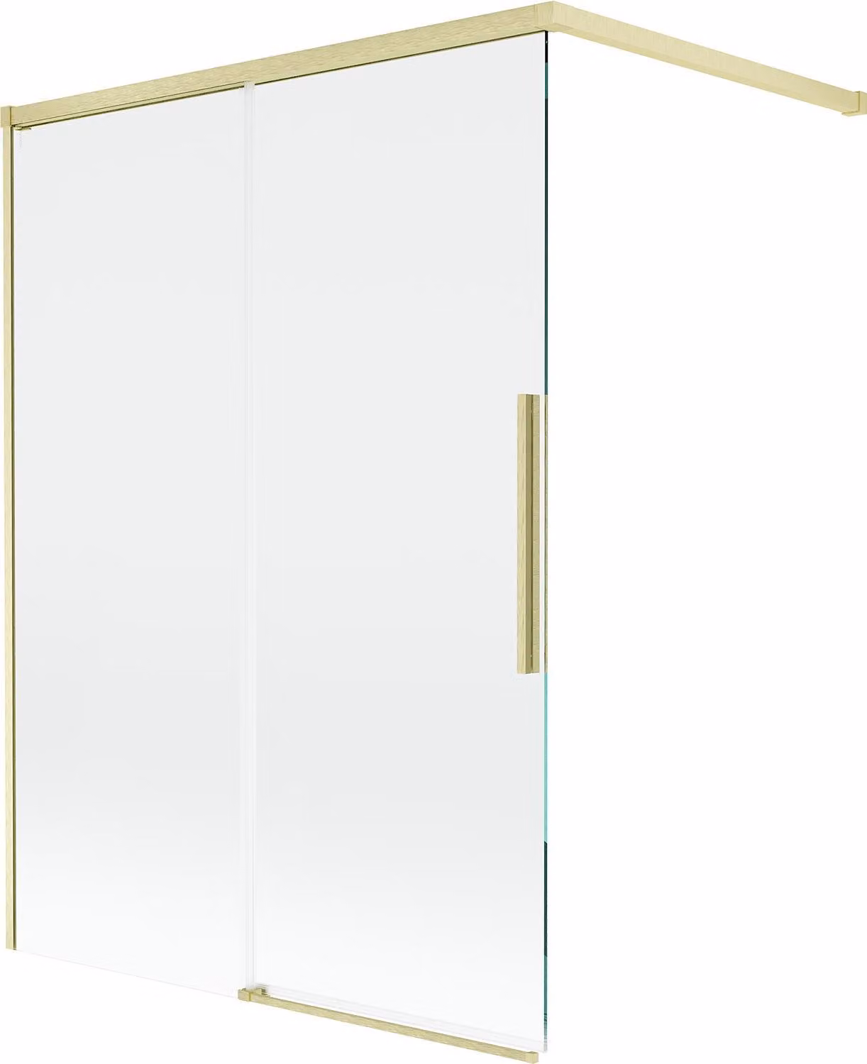 Mexen Rox paravento vasca da bagno 2 ante scorrevoli 120 x 150 cm, trasparente, oro spazzolato - 8C9-120-003-55-00