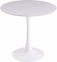 TAVOLO MIMOSA D 80 BIANCO/MARMO BIANCO