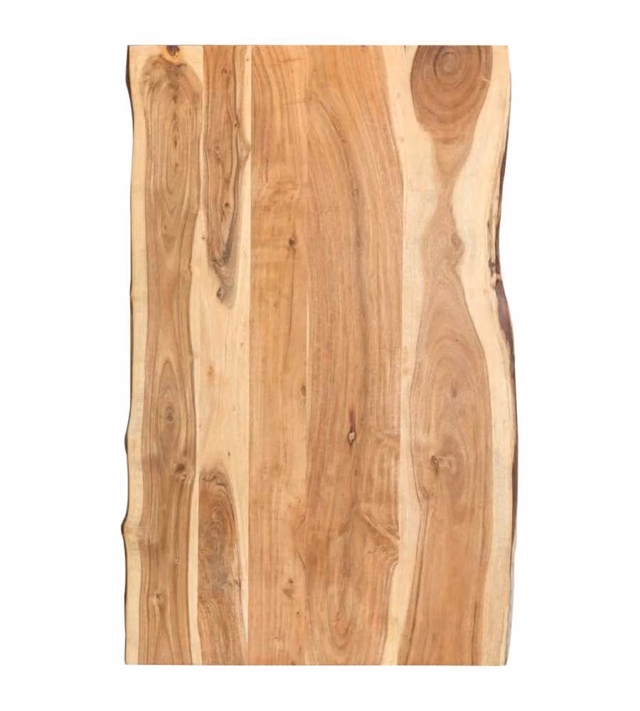 Piano del Tavolo in Legno Massello di Acacia 100x(50-60)x3,8 cm