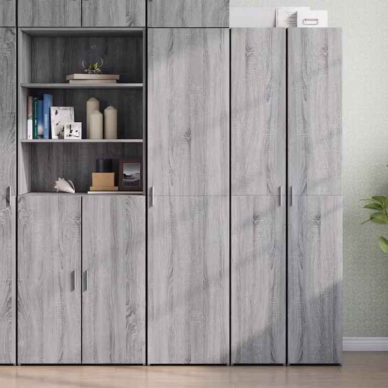 Credenza moderna vidaXL in legno MDF Grigio Sonoma L: 45 cm, P: 42,5 cm, H: 185 cm