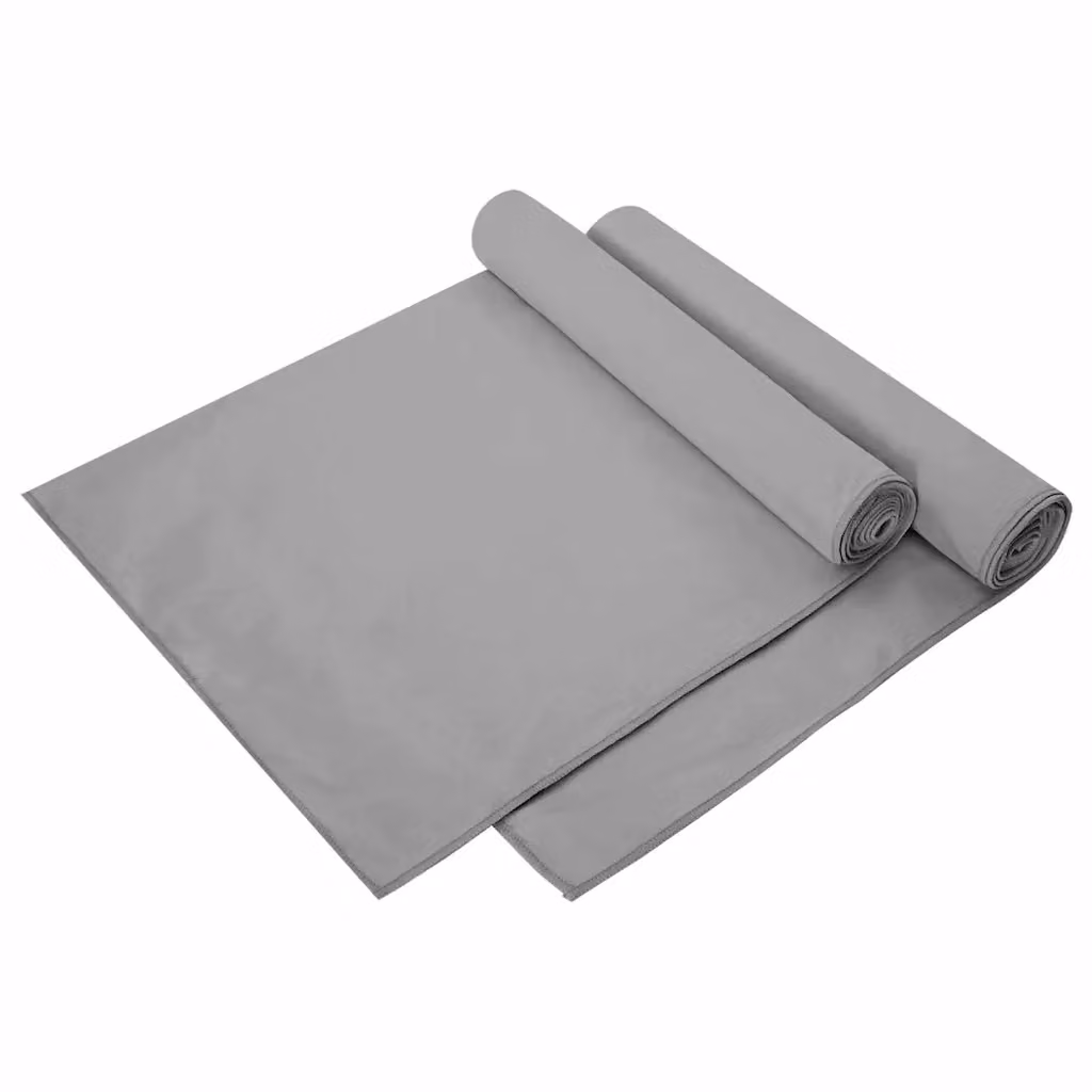 Set di 2 asciugamani sportivi in microfibra vidaXL, colore grigio, L: 140 cm x P: 70 cm