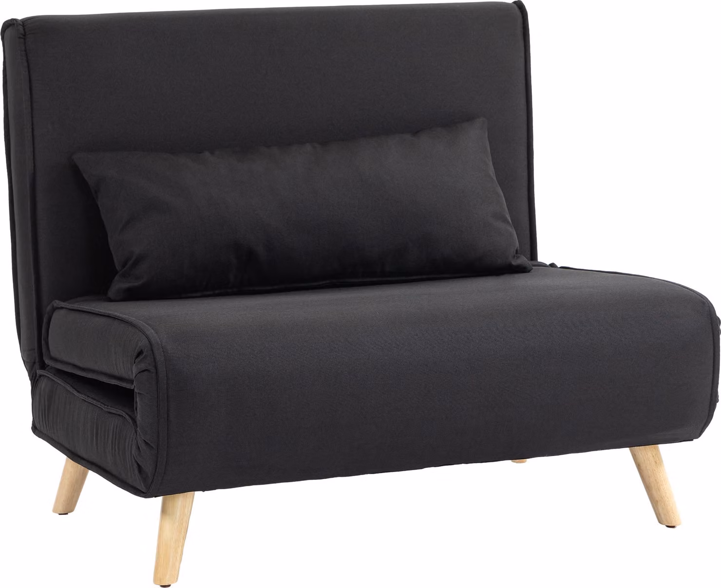 Fortuna Lai Poltrona letto 2 in 1 fino a 350 kg, divano letto con funzione letto, schienale regolabile, cuscini decorativi, effetto lino per soggiorno e camera degli ospiti