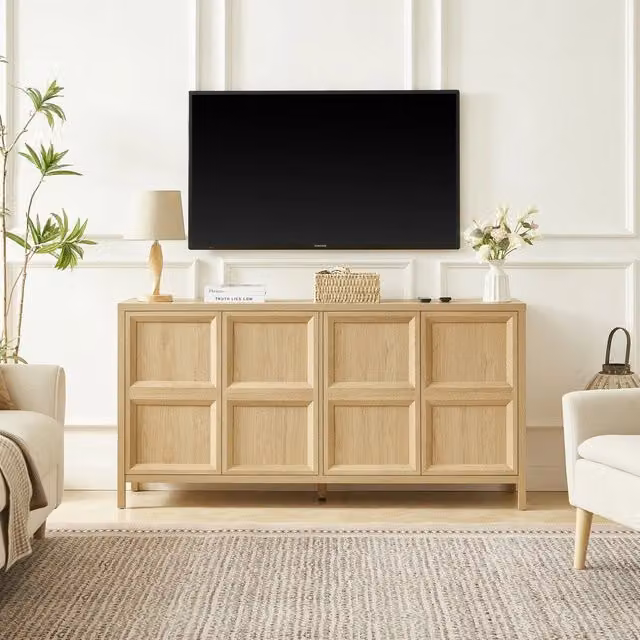 Credenza con Ante Tip-On e Cerniere Soft-Close ¨C MINIMAL ¨C Rovere Chiaro 160x40x80 cm