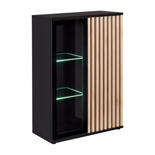 Meublorama Vetrina Bassa Design Collezione Dean - 2 porte con illuminazione LED integrata