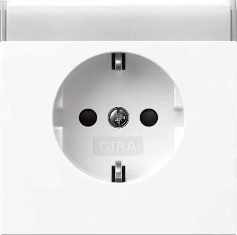 Gira Presa SCHUKO BSF + SP con interruttore a pulsante, bianco puro 446270