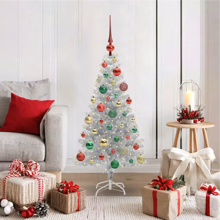vidaXL Albero di Natale Argento 120 cm PET