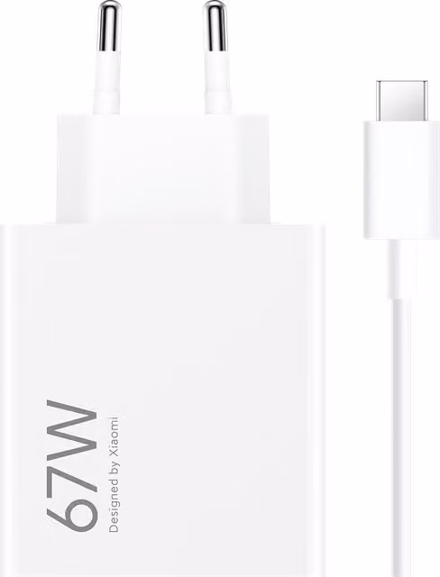 Caricabatterie Xiaomi 67W HyperCharge Combo con USB Type-A e USB Type-C, Bianco