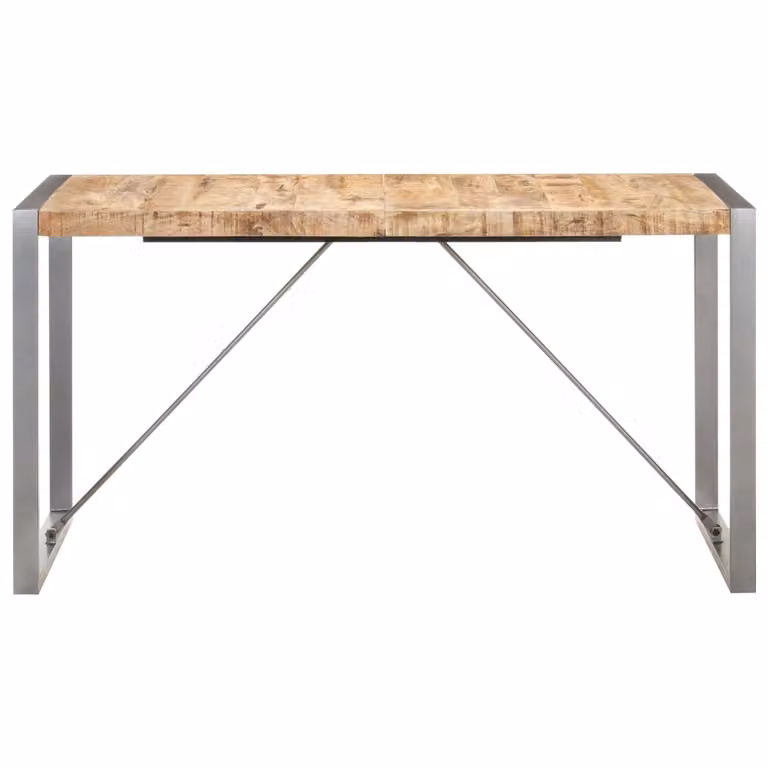 Tavolo da Pranzo 140x70x75 cm in Legno Massello di Mango Grezzo