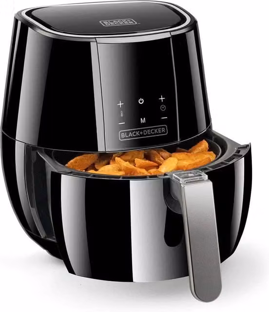 Friggitrice ad aria digitale Black & Decker da 3,5 l, 1500 W, colore nero
