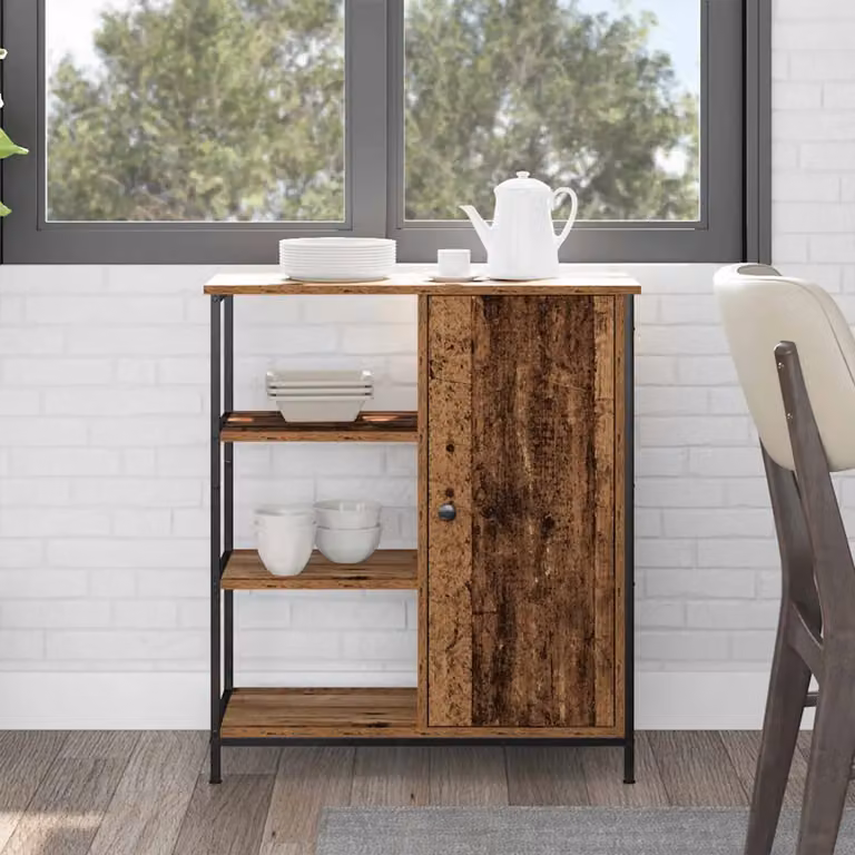 Credenza vidaXL in legno e metallo marrone, L 70 cm x P 30 cm x H 80 cm