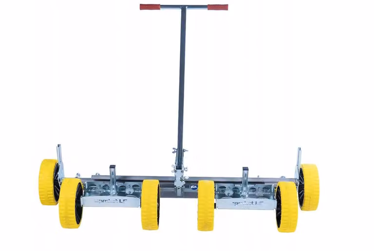 Kit per sistema manuale di livellamento a mano, composto da: impugnature, sponda di livellamento, lunghezza regolabile da 750 a 1250 mm
