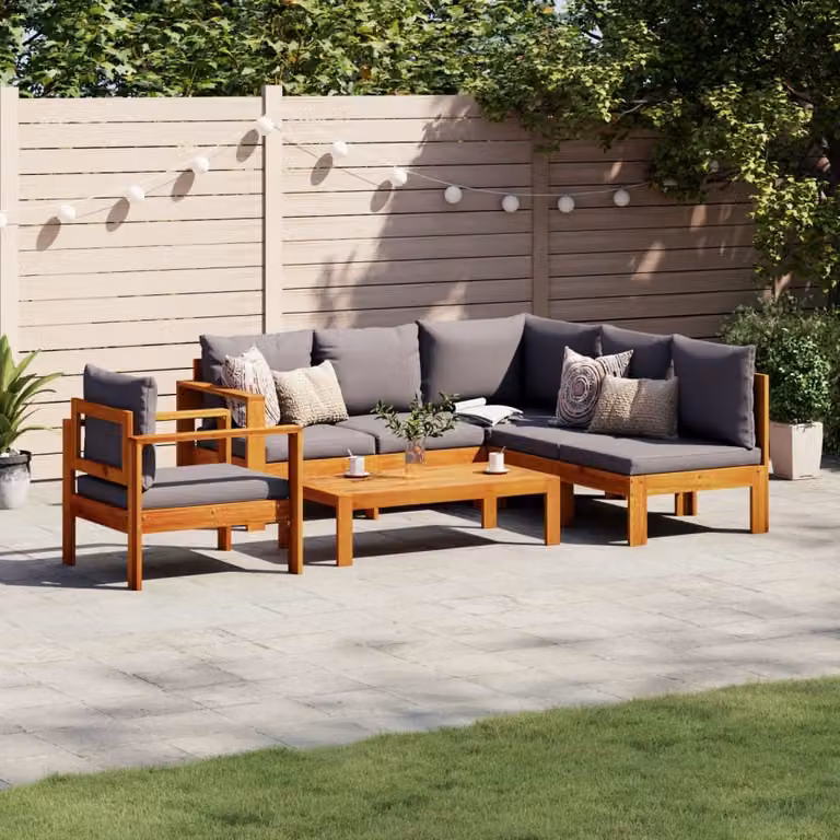 Maison Exclusive - Set Divano da Giardino 5 pz con Cuscini Legno Massello Acacia