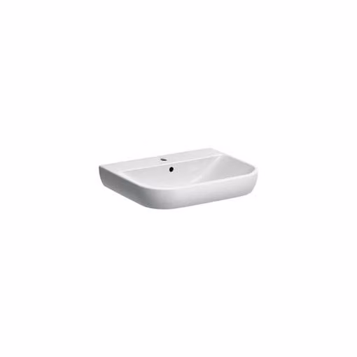 Geberit Smyle lavabo 500228, 60x48cm, avec trou pour robinetterie et trop-plein, 500.228.01.8, 500.228.01.8