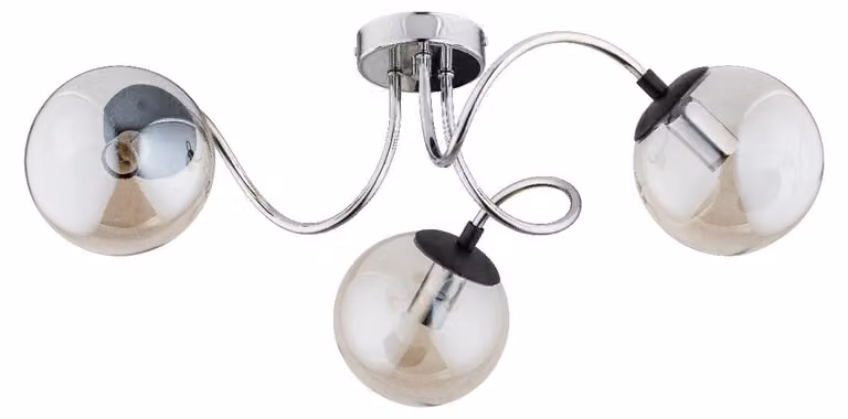 Lampada a sospensione con bracci ondulati DEXA cromata-argento 3xE14x10W in metallo, dimensioni: 21x66x66 cm, IP20 Alfa