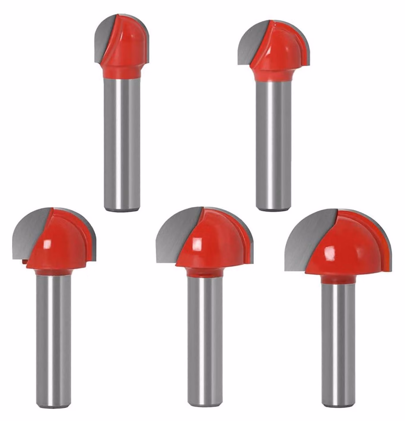Set di frese a candela, 5 pezzi, attacco da 8 mm, in metallo duro, diametro da 12 a 25,4 mm