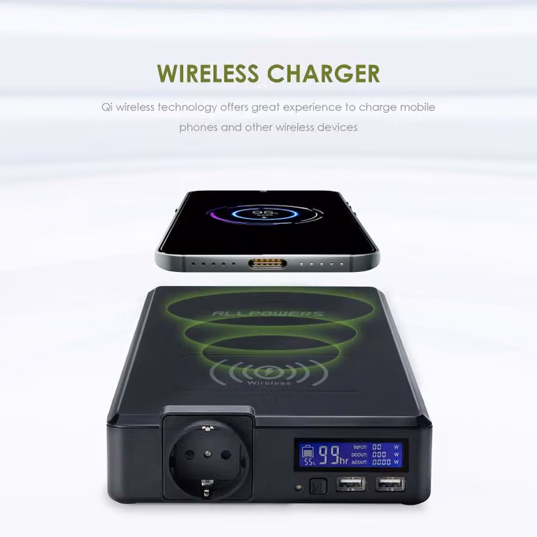 Power bank portatile - centralina di alimentazione - batteria esterna - caricabatterie mobile - generatore solare - 154Wh 200W
