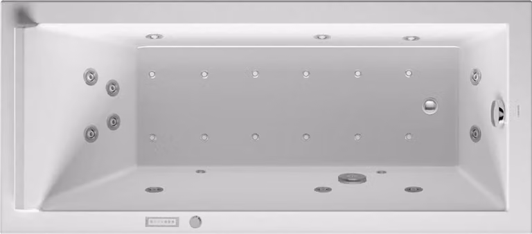 Duravit Starck Bains à remous, version à encastrer, simple dos, bâti-support, garniture de vidage et de trop-plein chrome, Combi-Système E, 1700x750mm, 760335000CE1000, 760335000CE1000