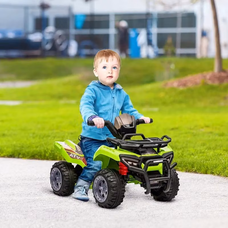 Quad elettrico per bambini 6V con musica e funzioni avanti e indietro, colore verde – 2