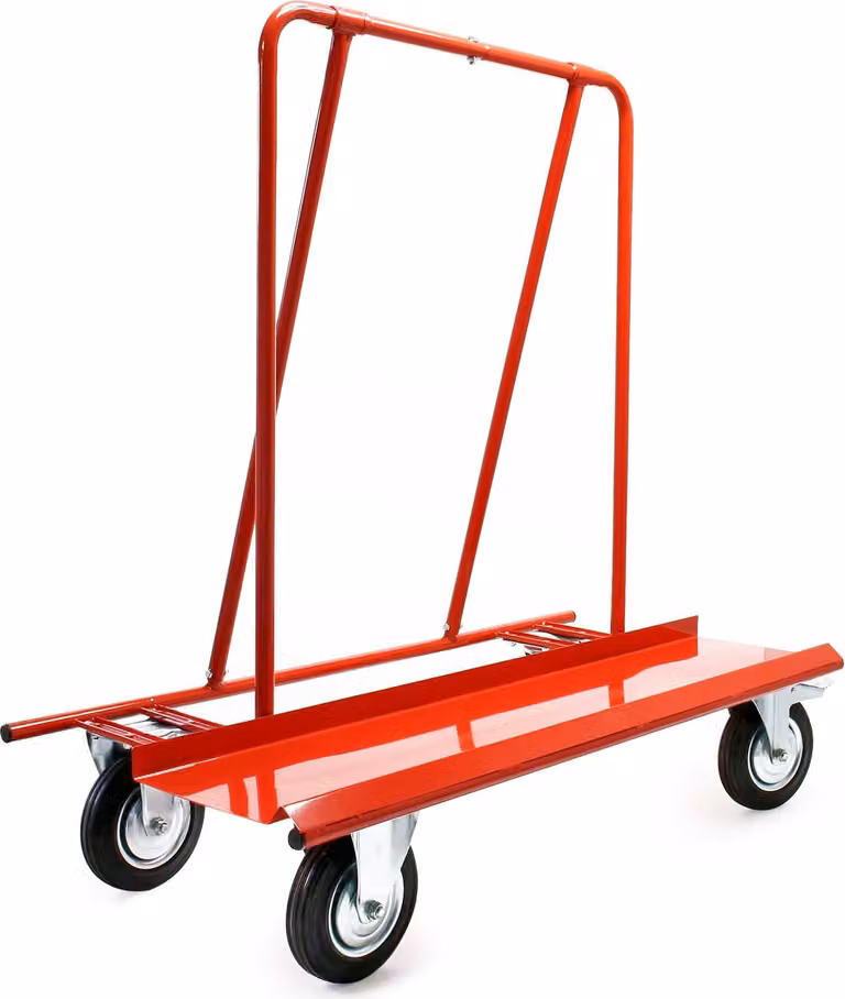 Carrello porta pannelli Wiltec fino a 800 kg con 4 ruote in gomma piena, carrello porta pannelli per il trasporto di pannelli in cartongesso, legno e cartongesso, finestre e molto altro.