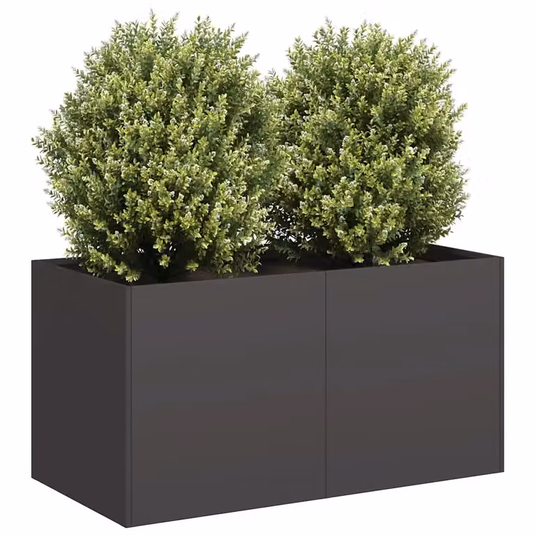 vidaXL Fioriera in Acciaio Laminato a Freddo Nera L: 80 cm, P: 40 cm, H: 40 cm
