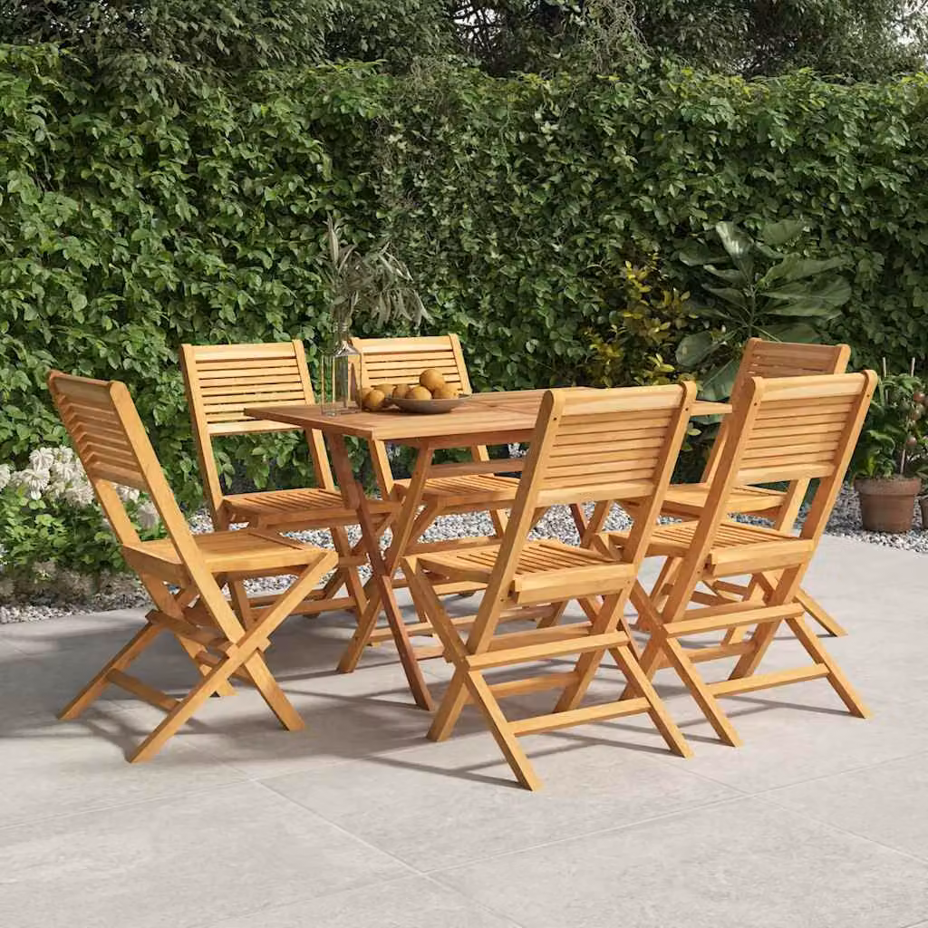 Set di 6 sedie pieghevoli vidaXL in legno di teak marrone per giardino L/P/H: 47 x 45 x 90 cm