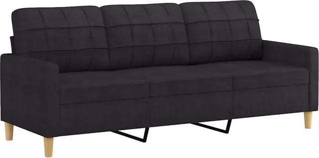 Divano | Divano da soggiorno | Sofa a 3 Posti Nero 180 cm in Tessuto