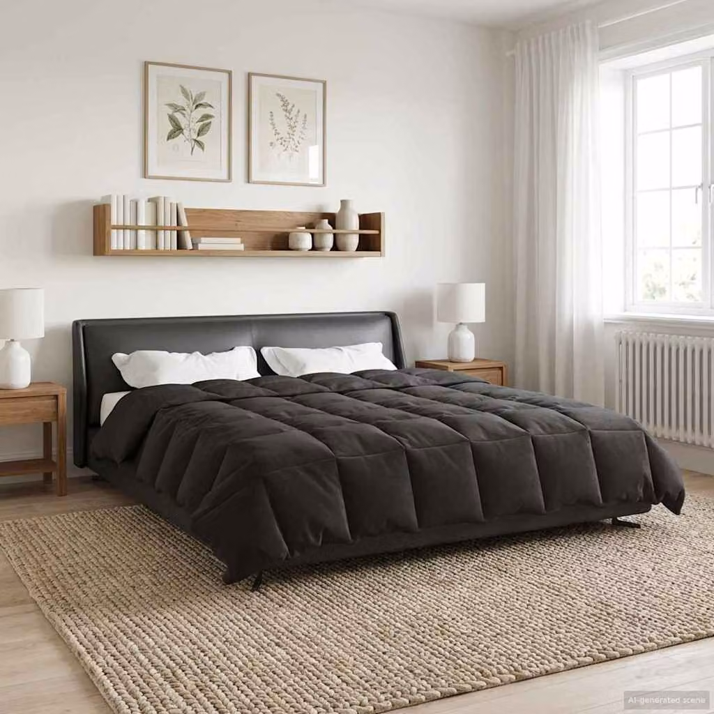 Piumino estivo traspirante e reversibile in microfibra vidaXL, colore antracite, L: 240 cm x P: 220 cm
