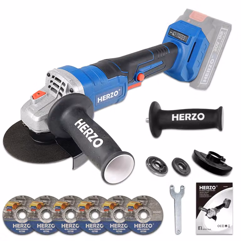 Smerigliatrice angolare a batteria - HAG20V - 20 V - Motore brushless - 125 mm - 9300 giri/min - Disco abrasivo - Blu