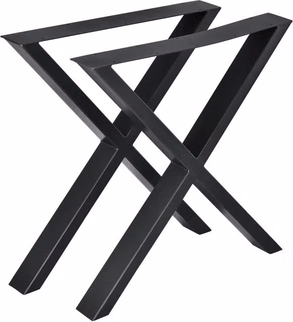 Set di 2 gambe in metallo per tavolo da pranzo 72 cm nero 03_0003656