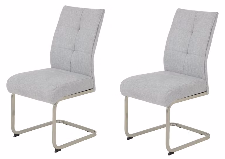 Set di 2 poltrone a dondolo INES, modello XL, grigio, struttura in metallo, portata massima 140 kg