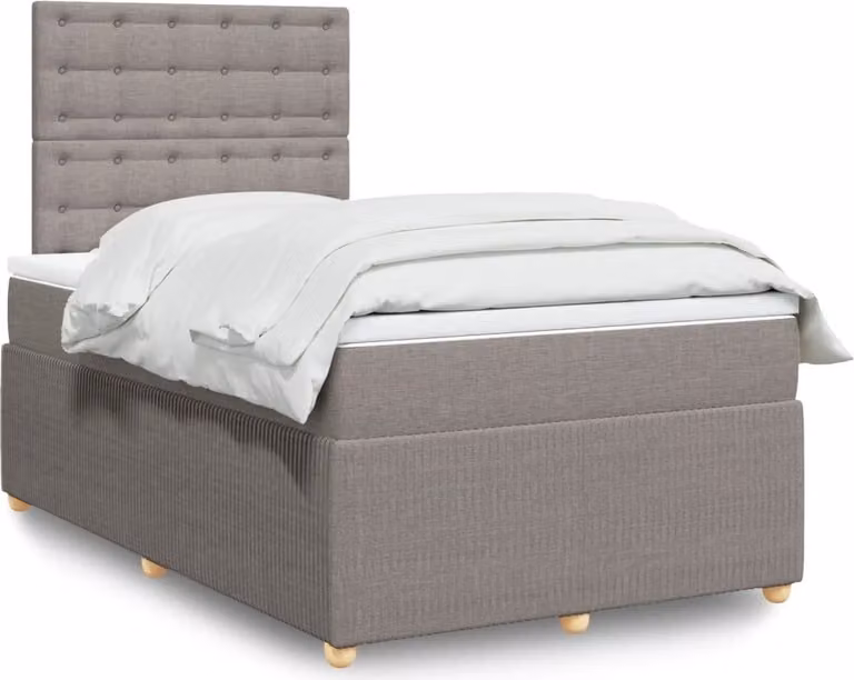 Maison Exclusive - Giroletto a Molle con Materasso Tortora 120x200 cm in Tessuto