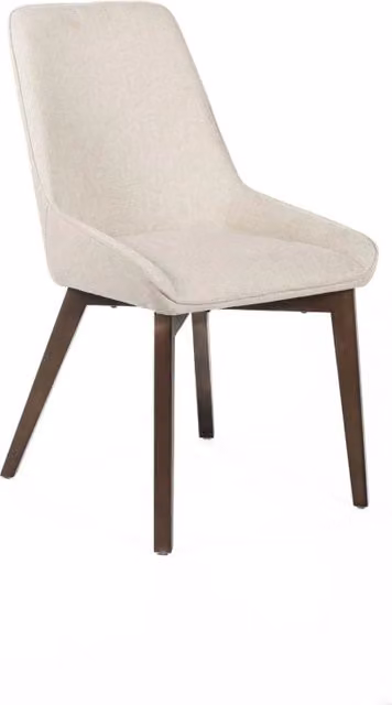 Set di 4 sedie da cucina IPERBRIKO in tessuto beige e legno noce, L: 62 cm, P: 49.5 cm, H: 87 cm – 1